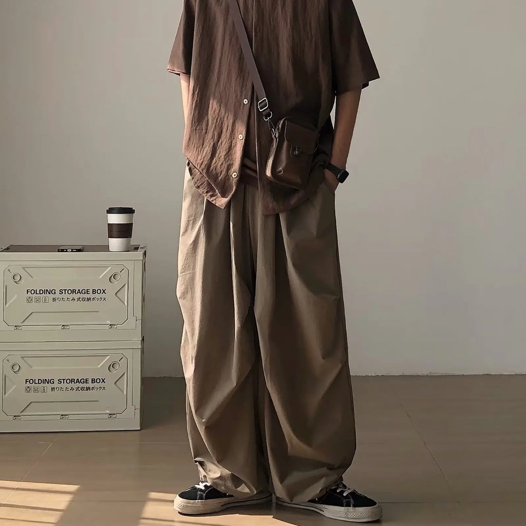 Pantalon Japonais Décontracté à Jambes Larges