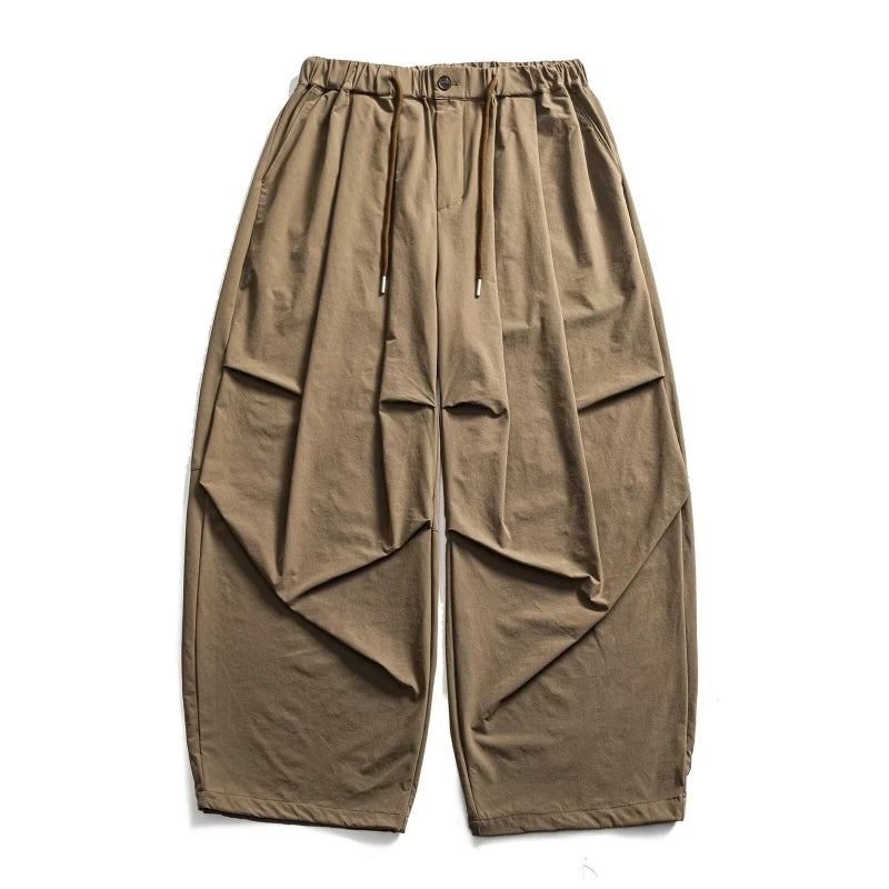 Pantalon Japonais Décontracté à Jambes Larges Beige