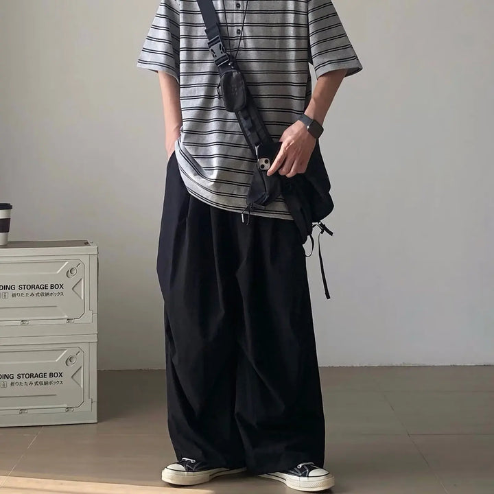 Pantalon Japonais Décontracté à Jambes Larges Stylé