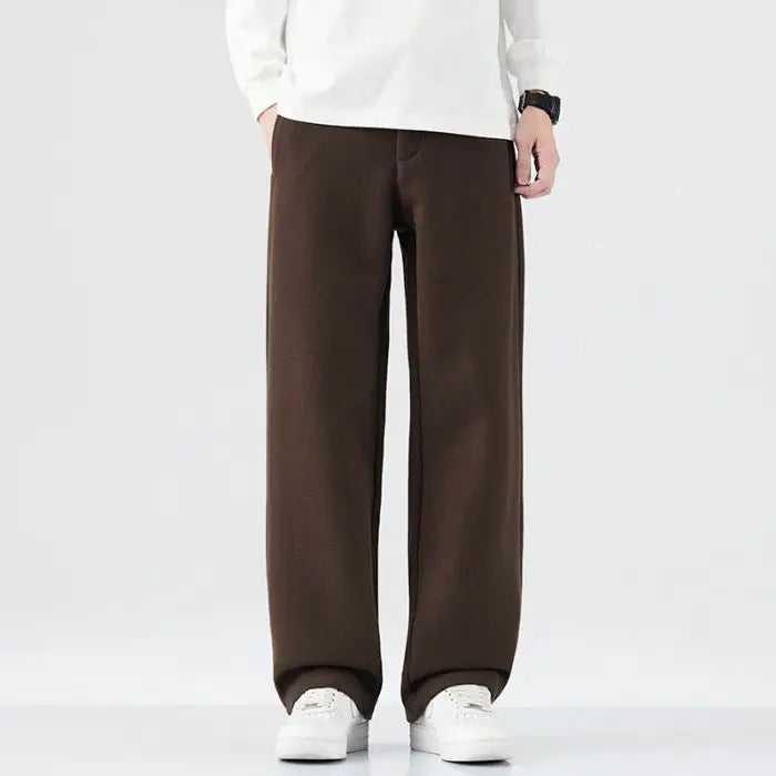 Pantalon Japonais Droit Casual Marron