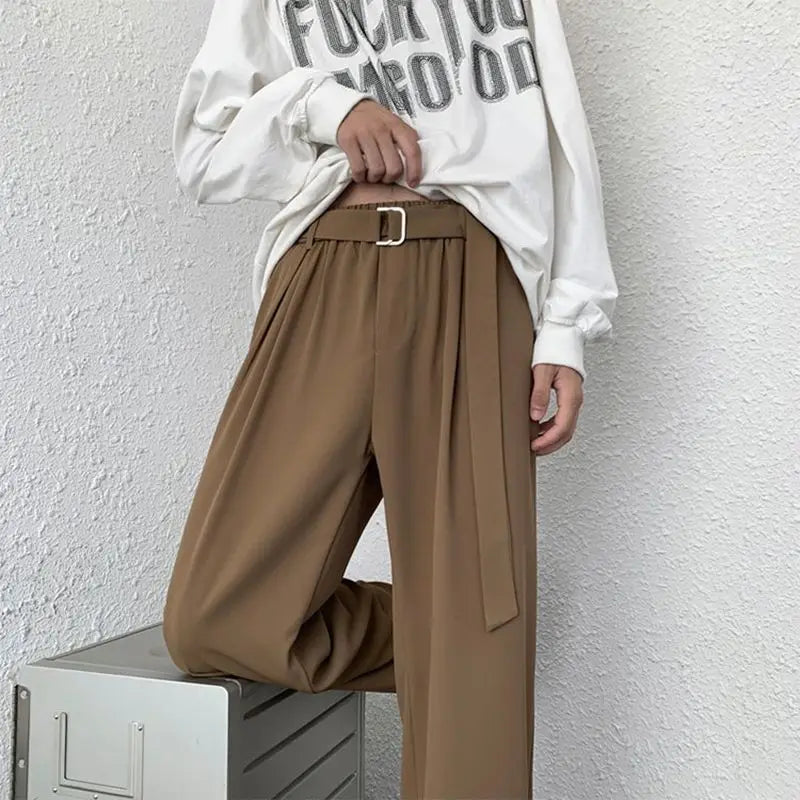 Pantalon Japonais Droit Ceinturé