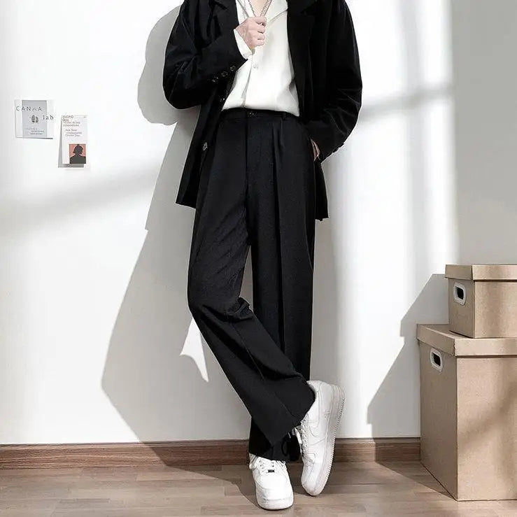Pantalon Japonais Droit Ceinturé Noir