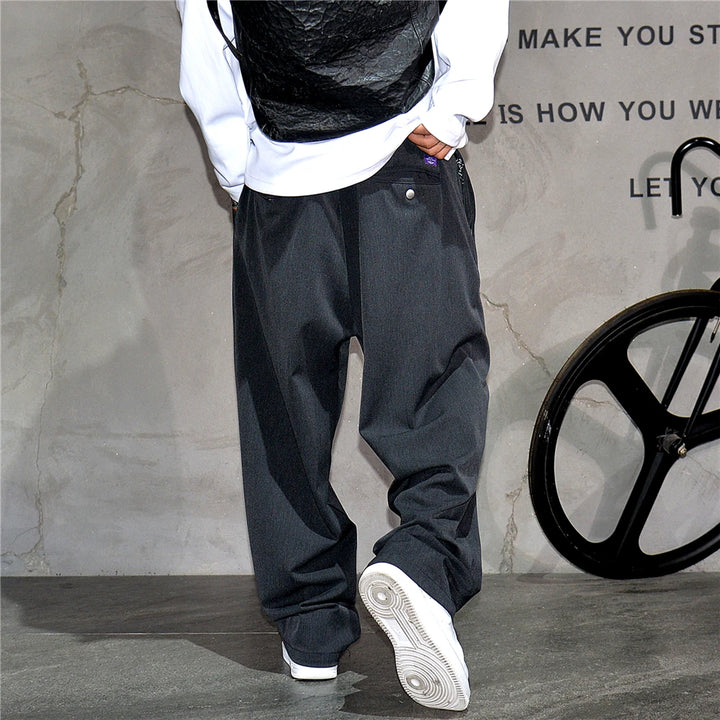 Pantalon Japonais Droit à Ceinture Unique
