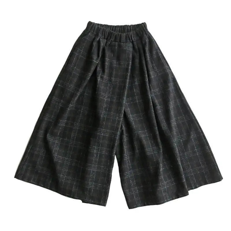 Pantalon Japonais Femme Large à Carreaux confortable