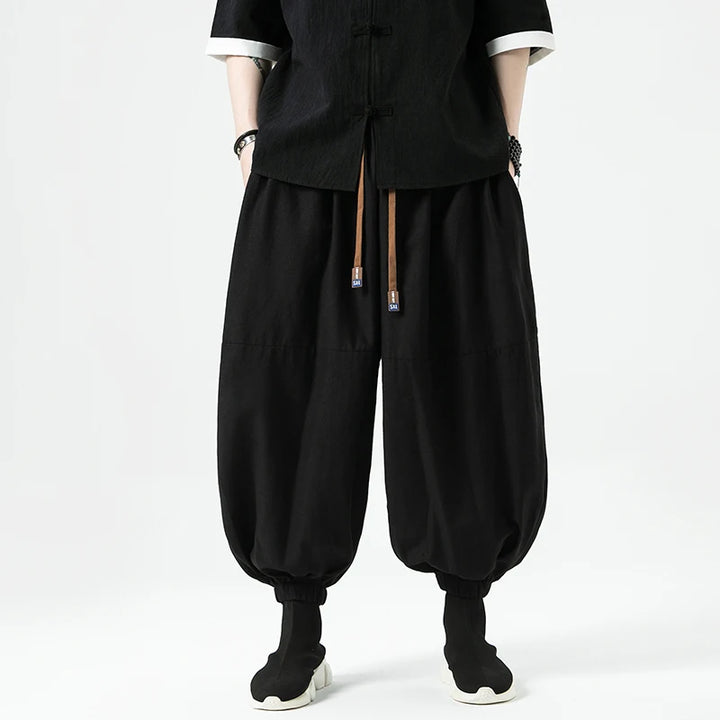 Pantalon Japonais à Jambes Large Confortable