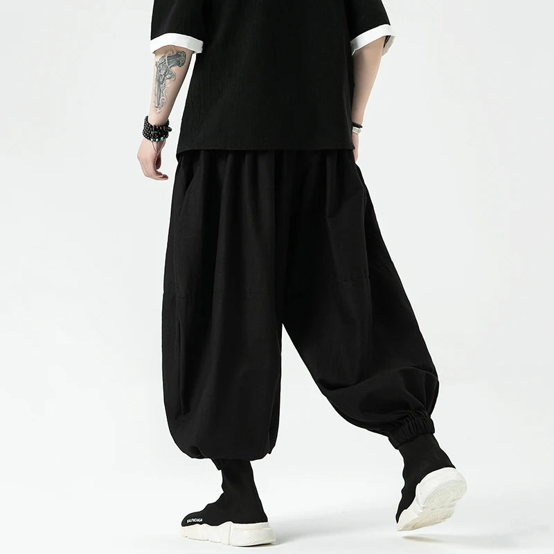 Pantalon Japonais à Jambes Large Confortable Unique