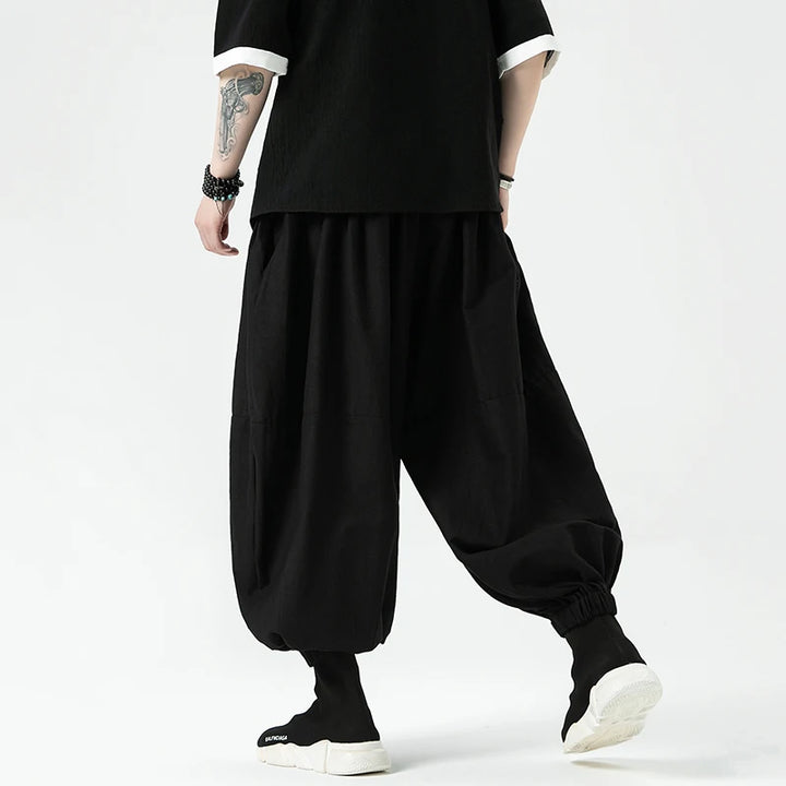 Pantalon Japonais à Jambes Large Confortable Unique