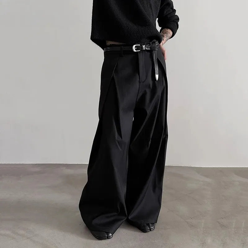Pantalon Japonais à Jambes Larges à Plis