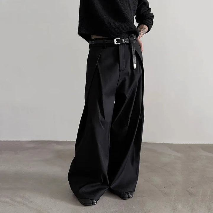 Pantalon Japonais à Jambes Larges à Plis