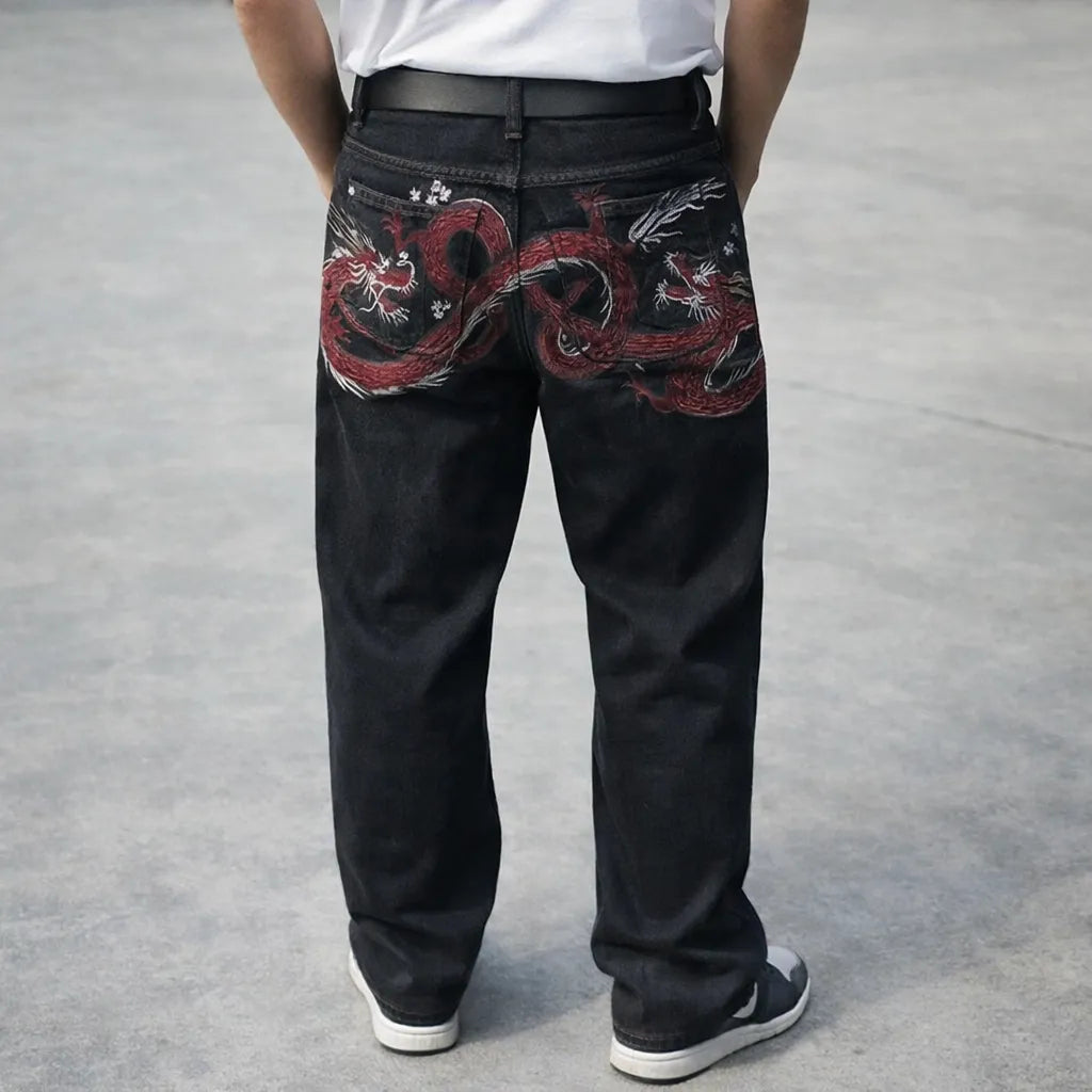 Pantalon Japonais Jean Brodé Dragon