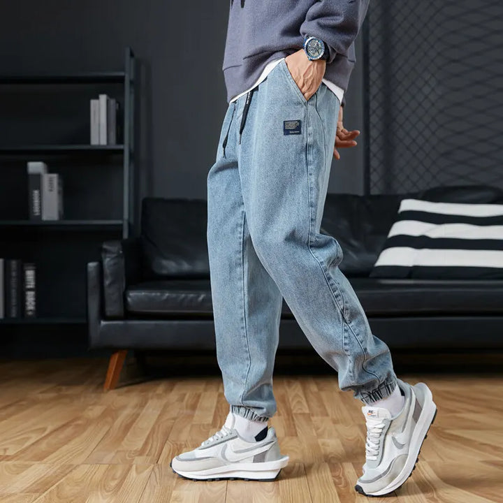Pantalon Japonais Jean Cargo Homme Bleu