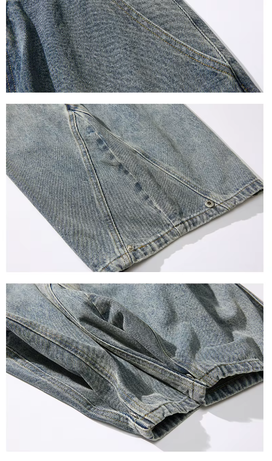 Pantalon Japonais Jean à Coupe Large moderne