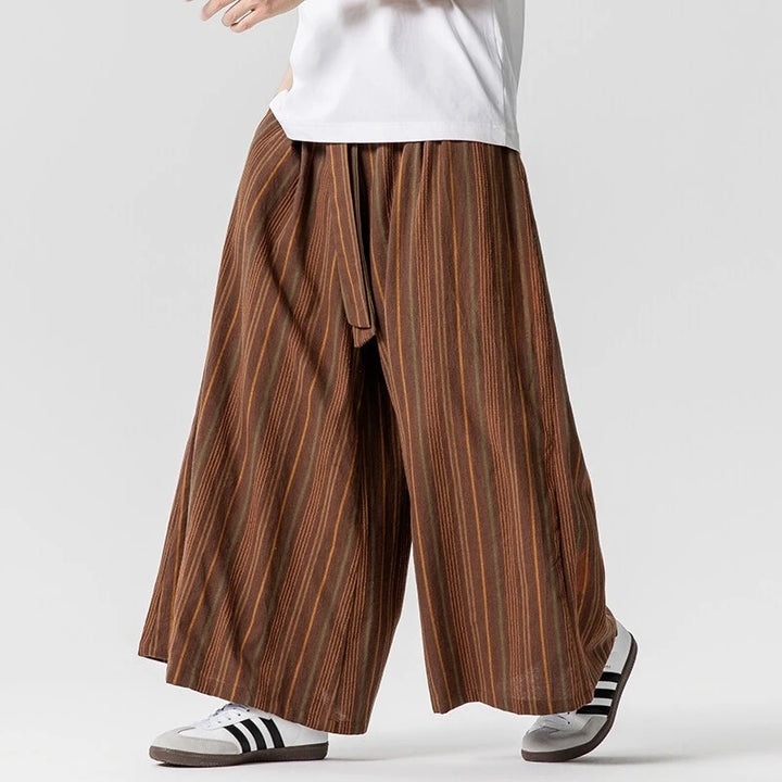 Pantalon Japonais Large Rayé