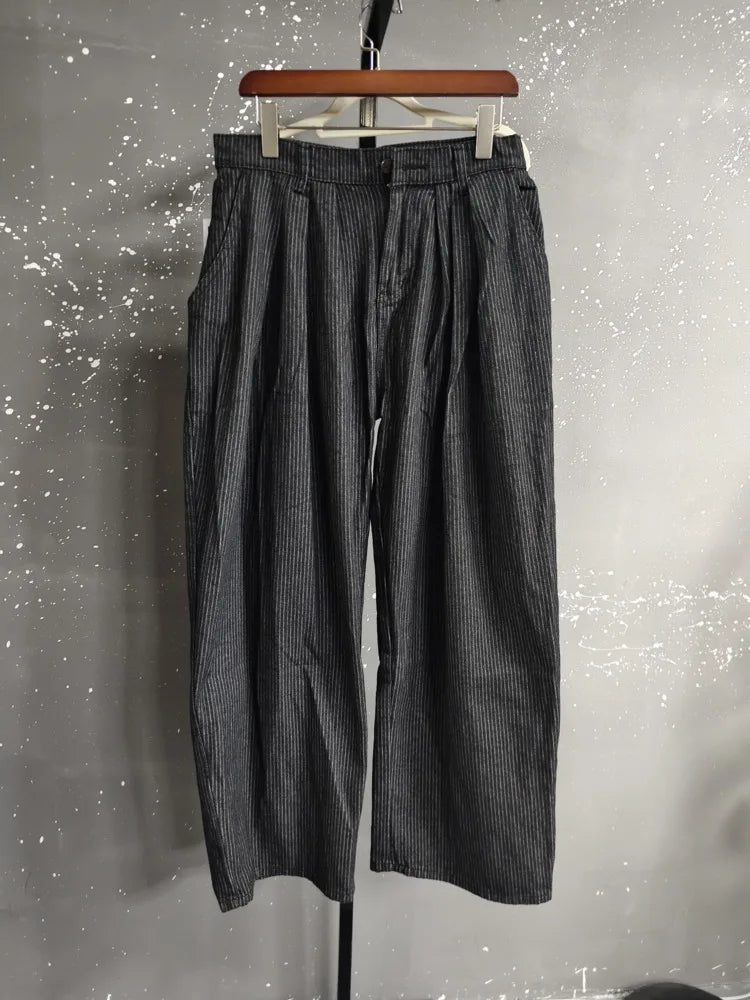 Pantalon Japonais Plissé à Rayures Unique