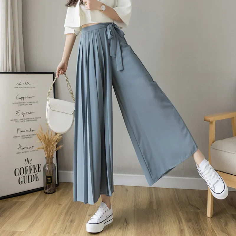 Pantalon Japonais Style Jupe Plissée