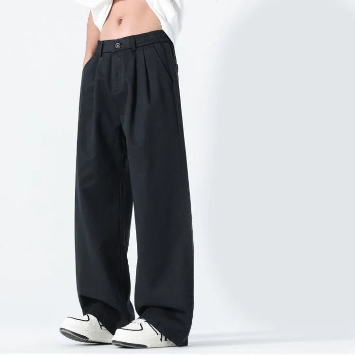 Pantalon Japonais en Coton Ample Noir