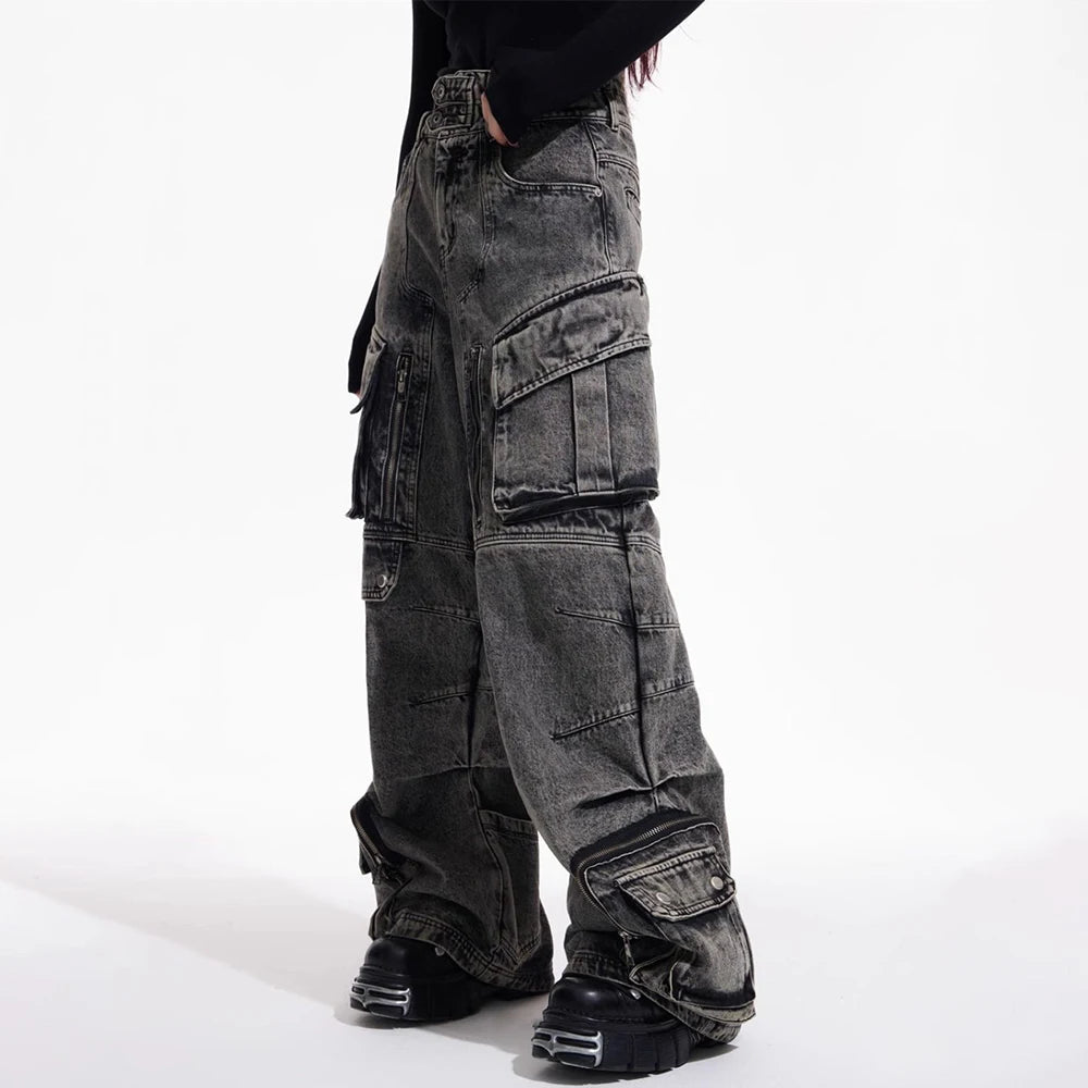 Pantalon Jean Cargo Japonais Femme à Poches de qualité