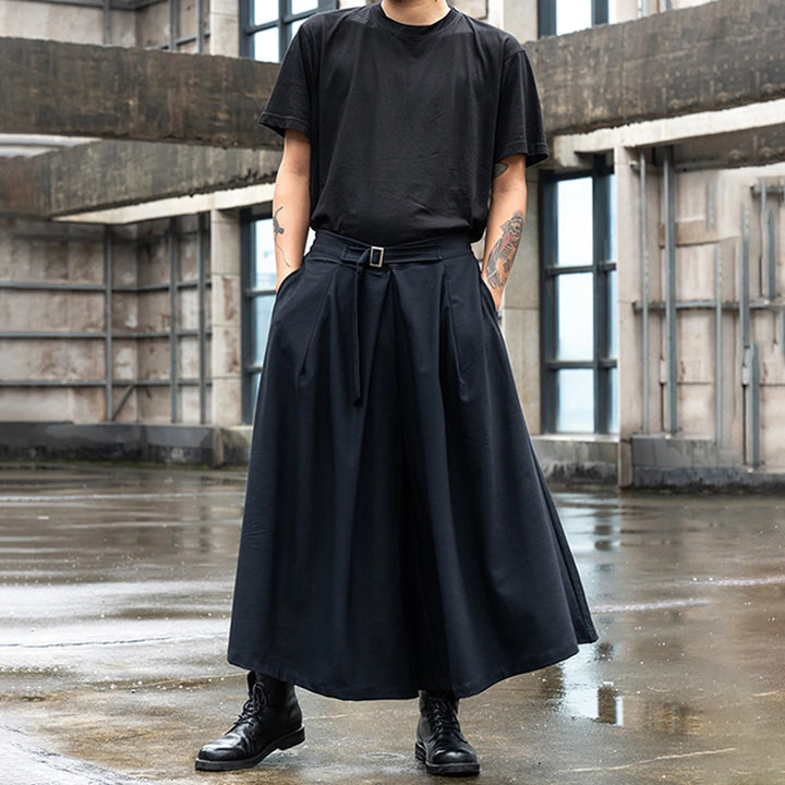 Pantalon Jupe Japonais Ceinturé