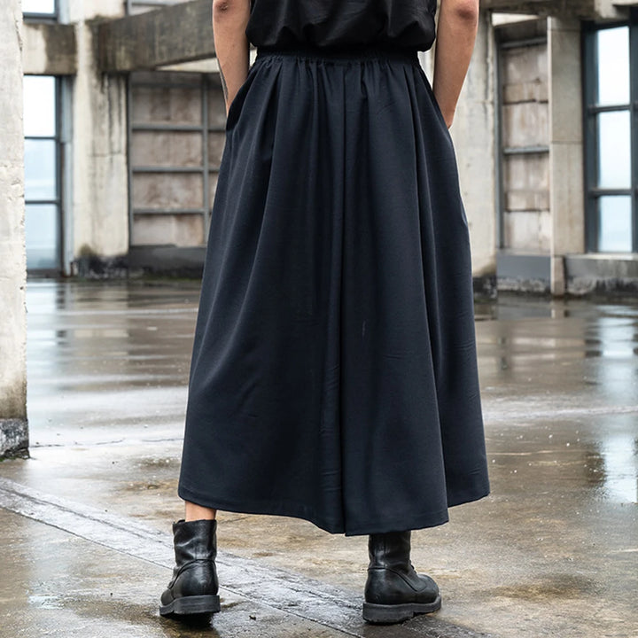 Pantalon Jupe Japonais Ceinturé Elégant