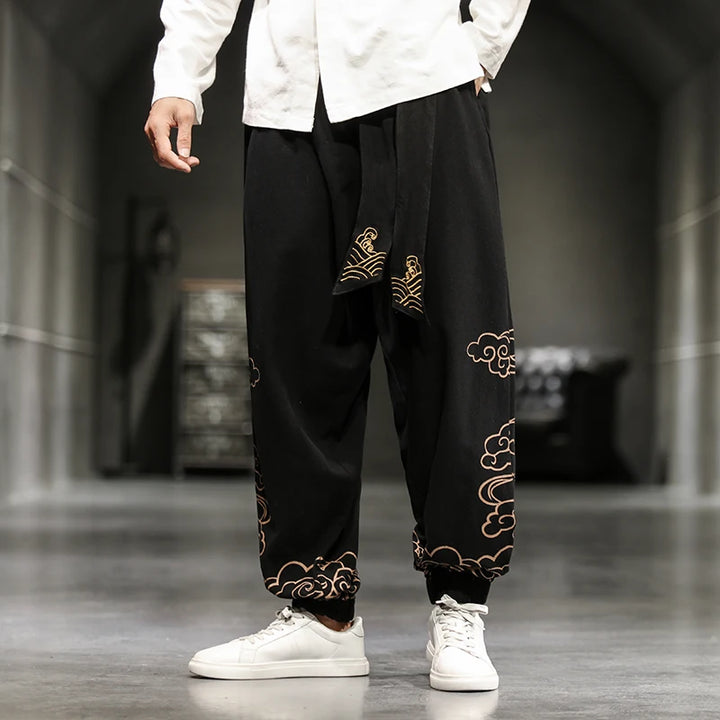 Pantalon Large Japonais Homme motif