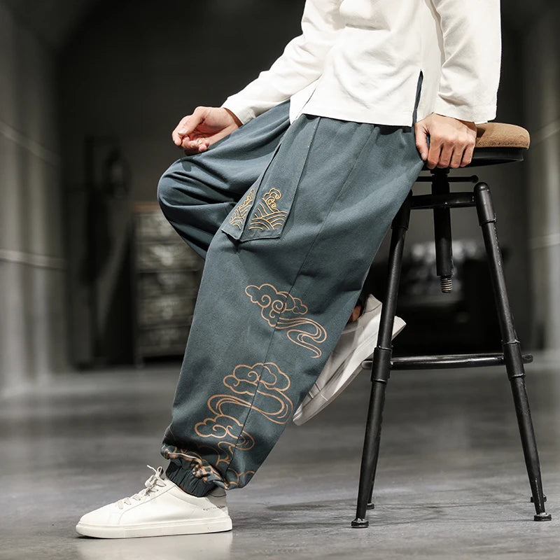 Pantalon Large Japonais Homme confortable