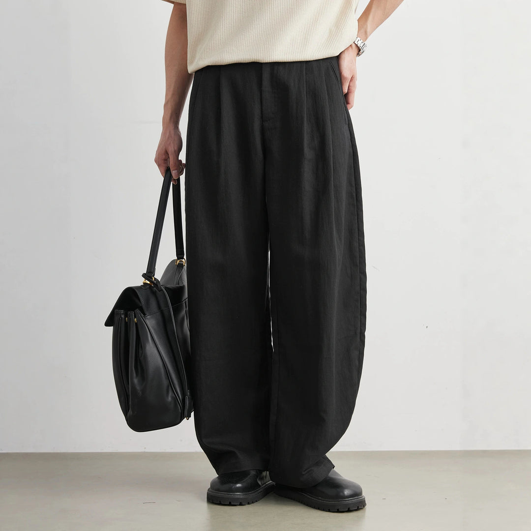 Pantalon Large Plissé Homme tendance