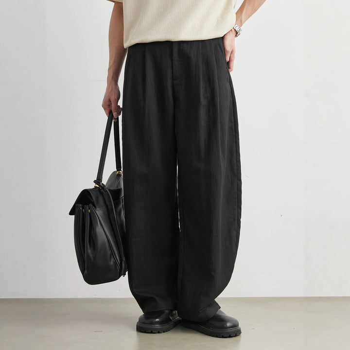 Pantalon Large Plissé Homme tendance