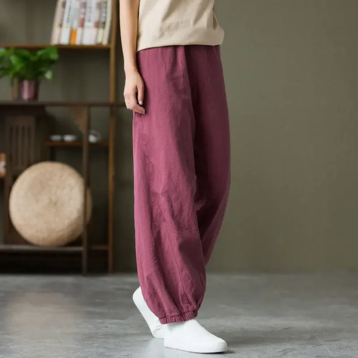 Pantalon Sarouel Vintage Femme rose