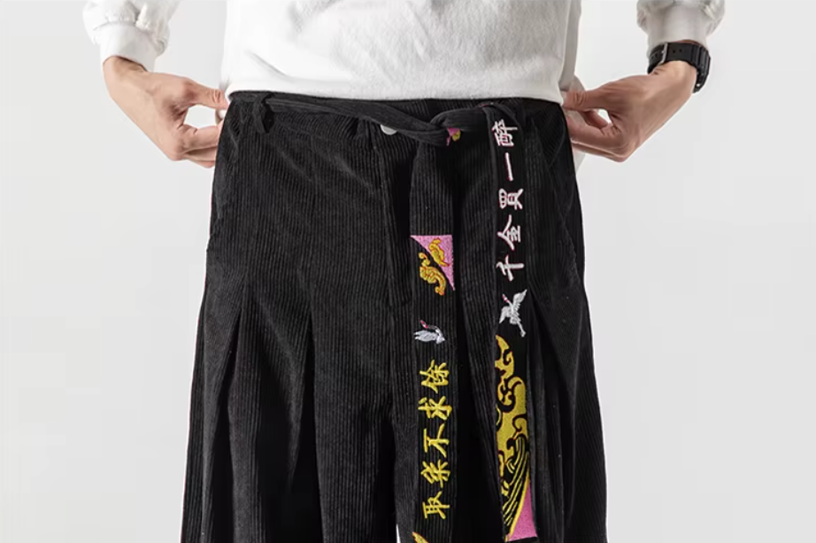 Pantalon Sarouel en Velours Côtelé fluide