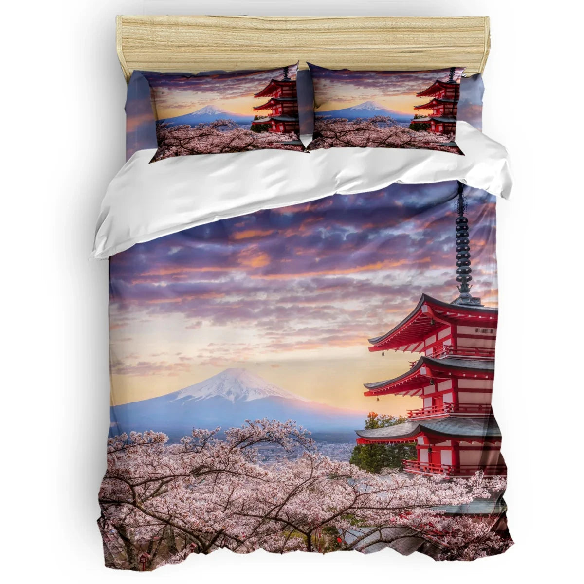 Parure De Lit Imprimé 3D 90x190 Cm - Thème Cheval Et Plage, Housse De Couette + 2 Taies - Coton Polyester, Toutes Saisons - 3