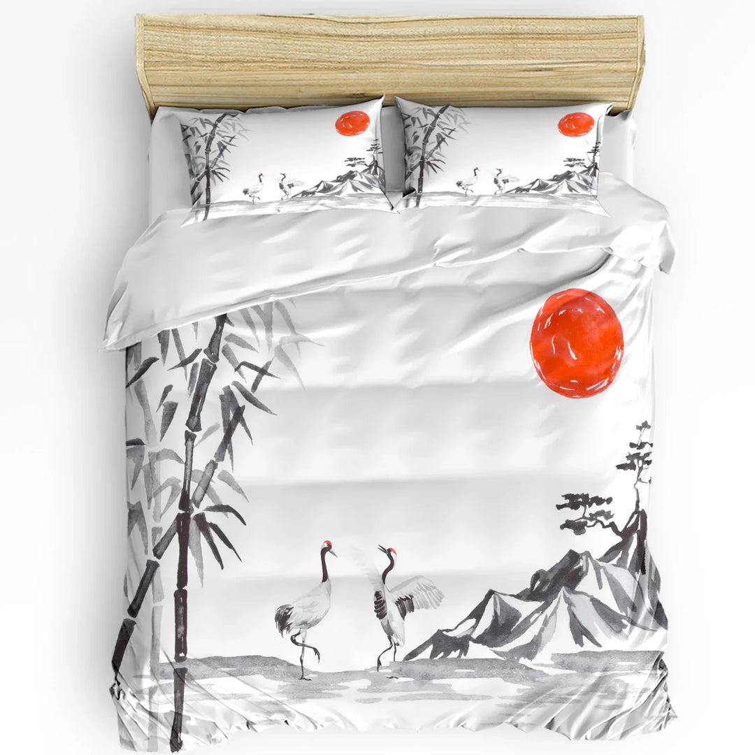 Parure de Lit Japonaise Grues du Japon 