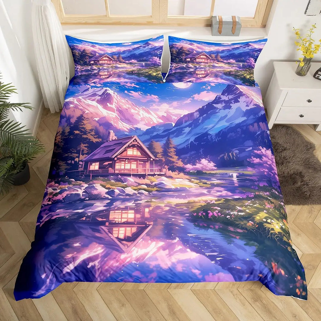 Parure de Lit Japonaise Motif Montagne