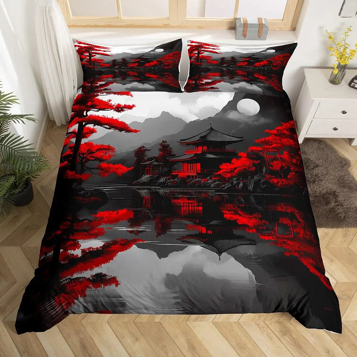 Parure de Lit Japonaise Motif Paysager