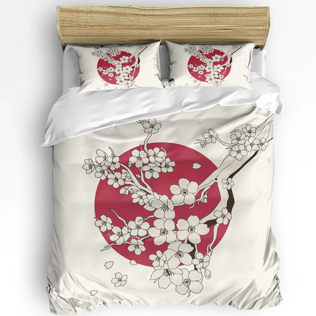 Parure de Lit Japonaise à Motifs Floraux 