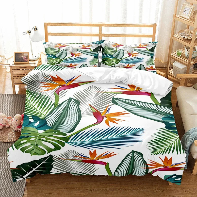 Parure de Lit Japonaise Motifs Tropicaux