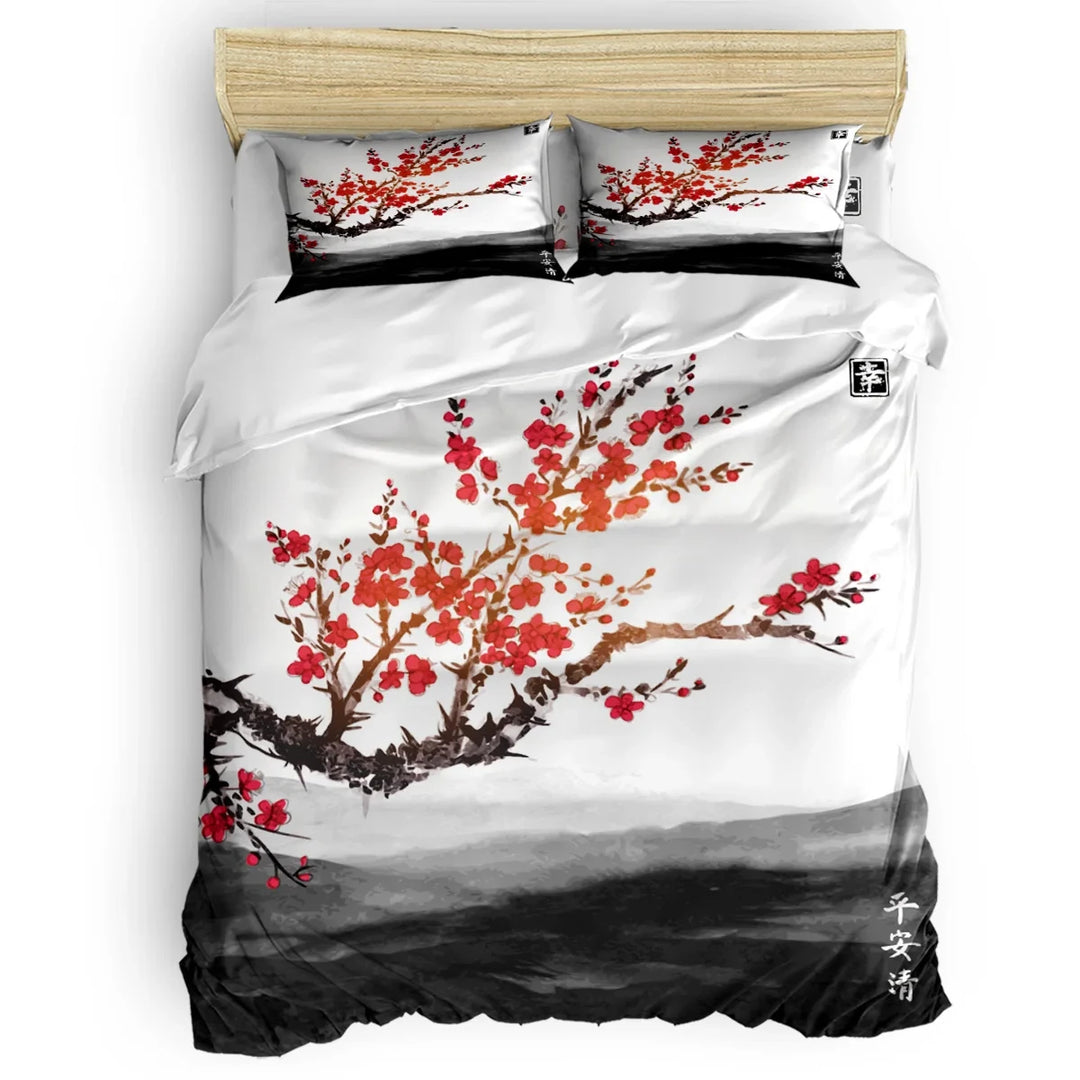 Parure de Lit Japonaise Raffinée Fleurie