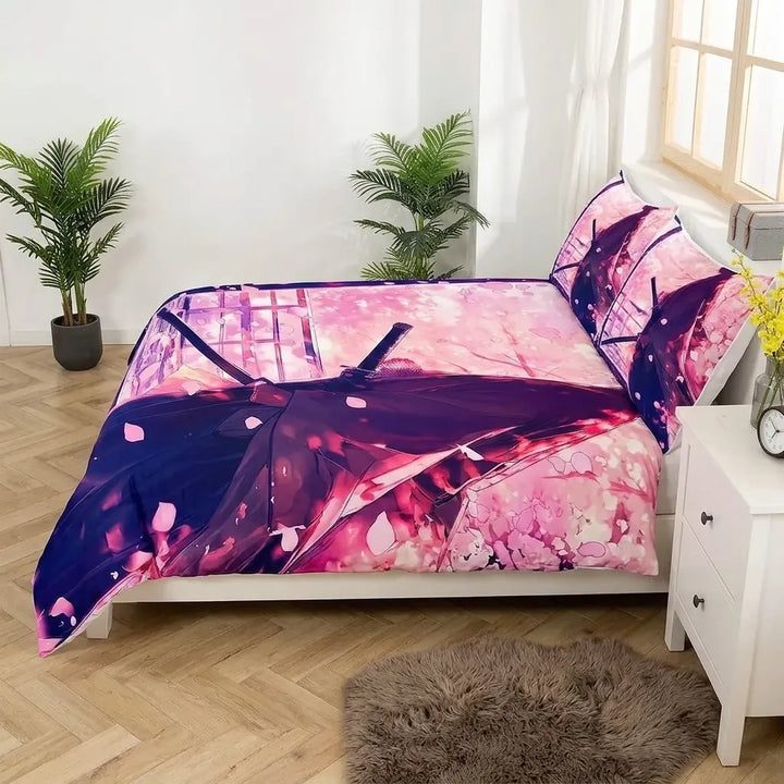Parure de Lit Japonaise Violette Chic