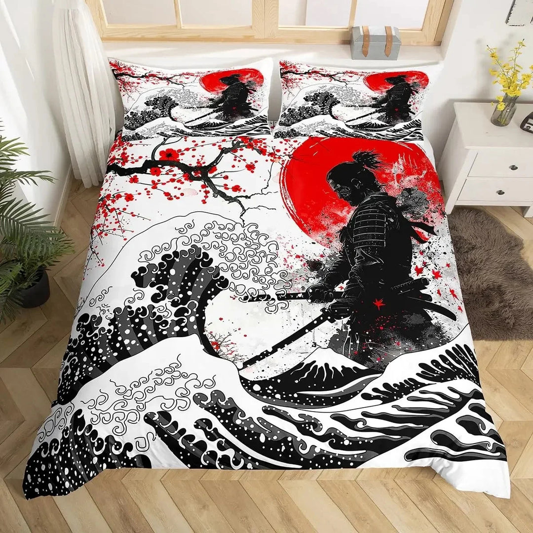 Parure de Lit au Motifs Japonais