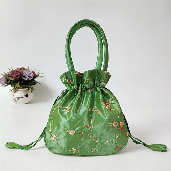 Petit Sac Japonais Brodé Vert clair