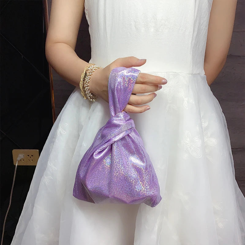 Petit Sac de Poignet Japonais Pailleté Violet