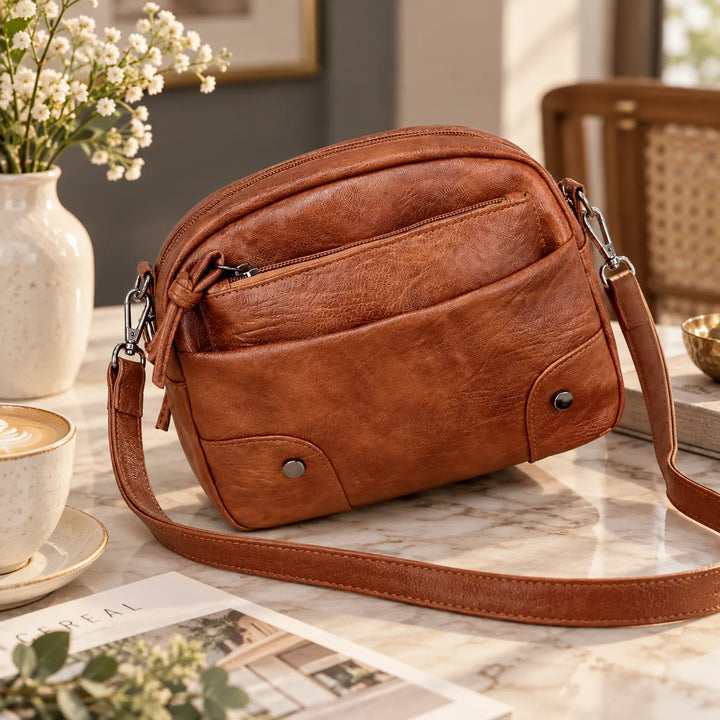 Petit sac bandoulière cuir japonais Marron