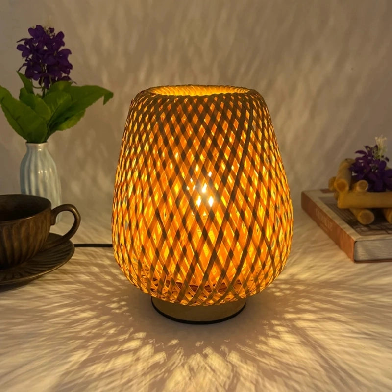 Petite Lampe Japonaise Décorative Tissée élégante