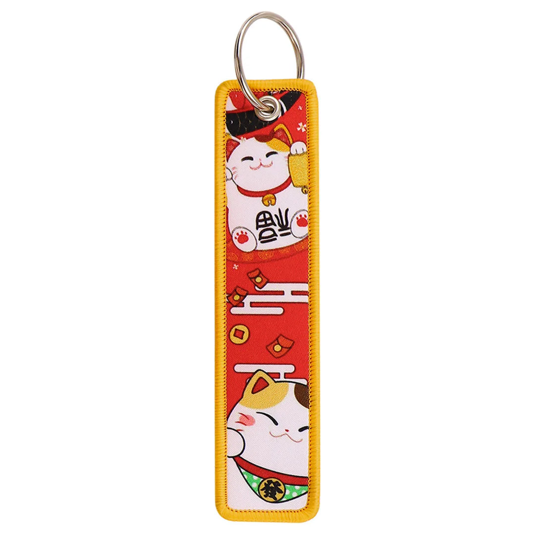 Porte-Clés Brodé Maneki Neko Chic