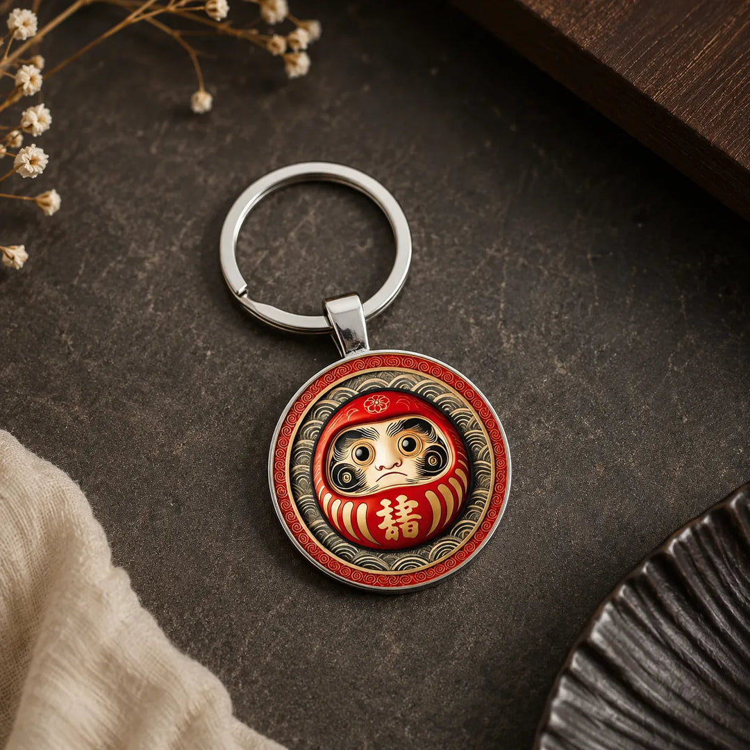 Porte-Clés Daruma en Métal