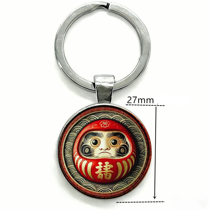 Porte-Clés Daruma en Métal Unique