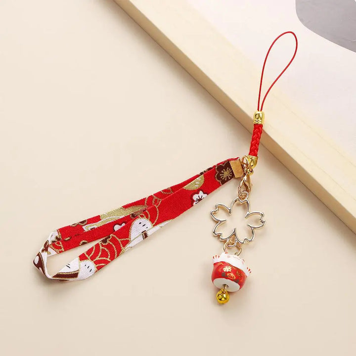 Porte-Clés Japonais Chat Meneki Neko Rouge
