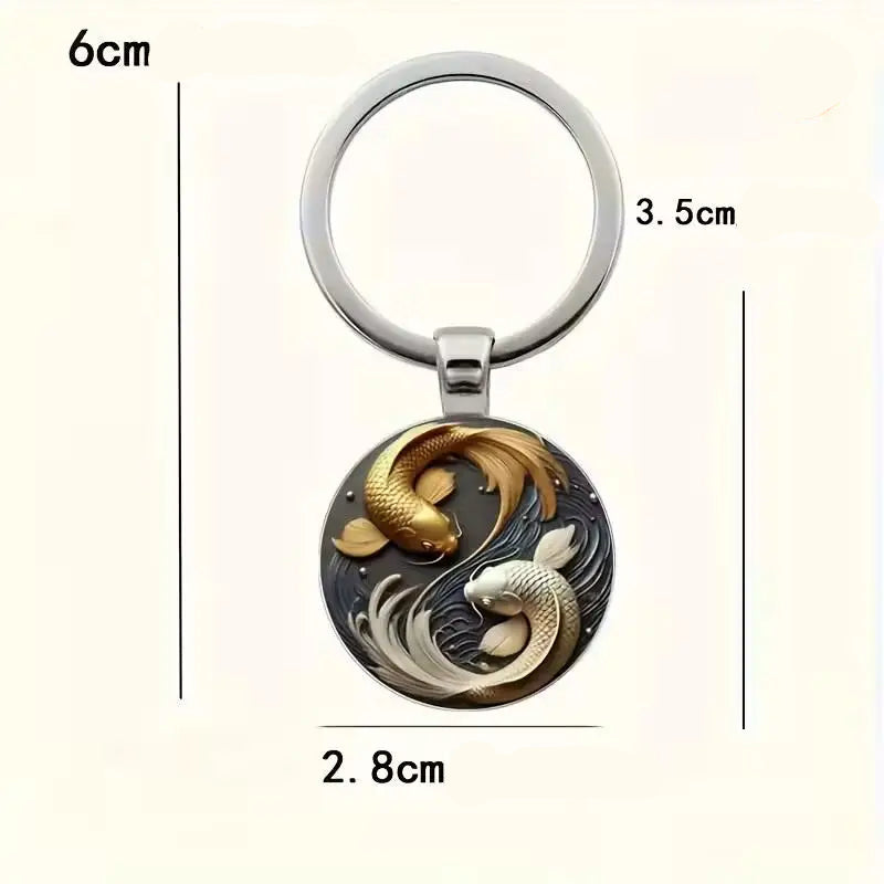 Porte-Clés Japonais Koi en Relief Unique