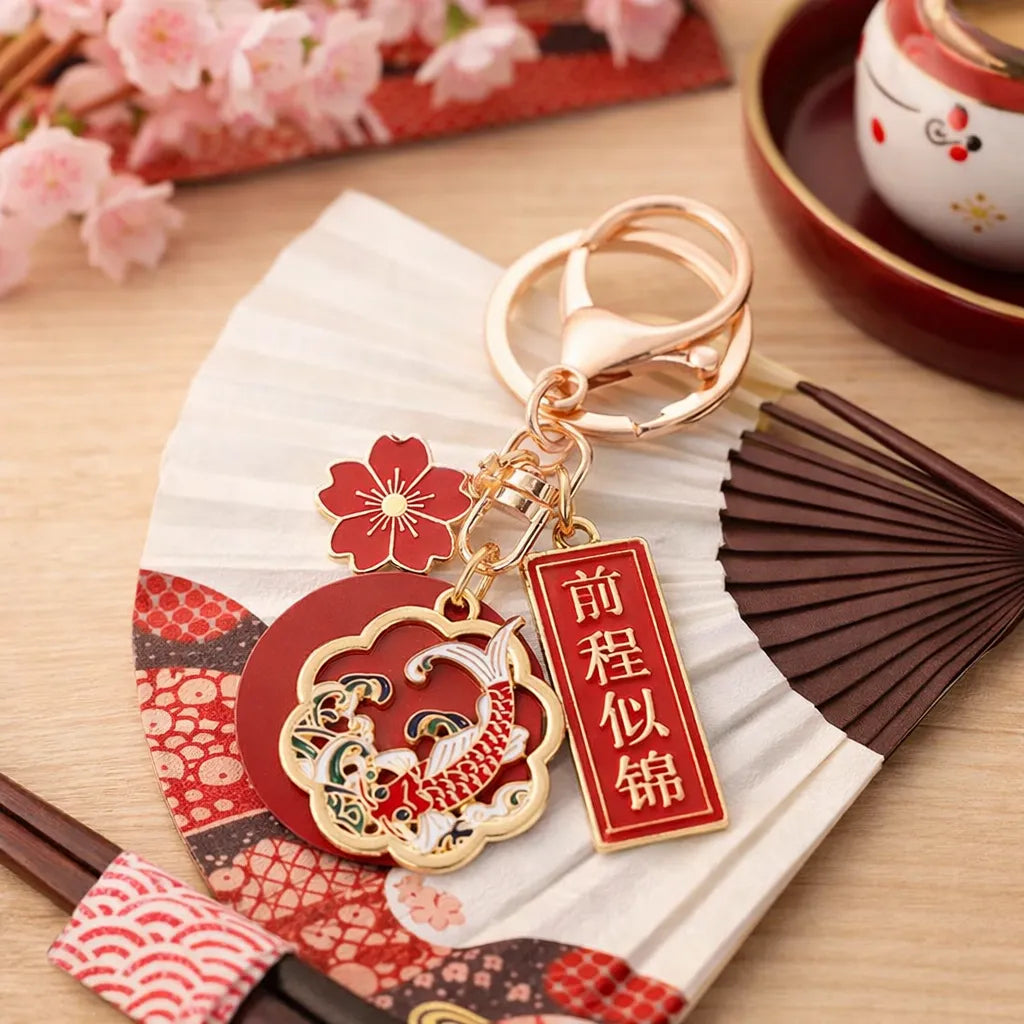 Porte-Clés Japonais Sakura Rouge