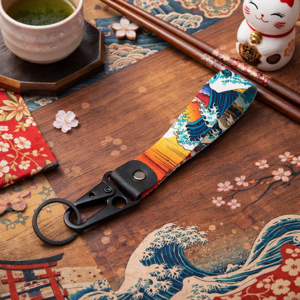 Porte-Clés Kanagawa Coucher de Soleil Unique