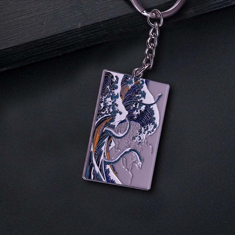 Porte-Clés Kanagawa en Métal Unique